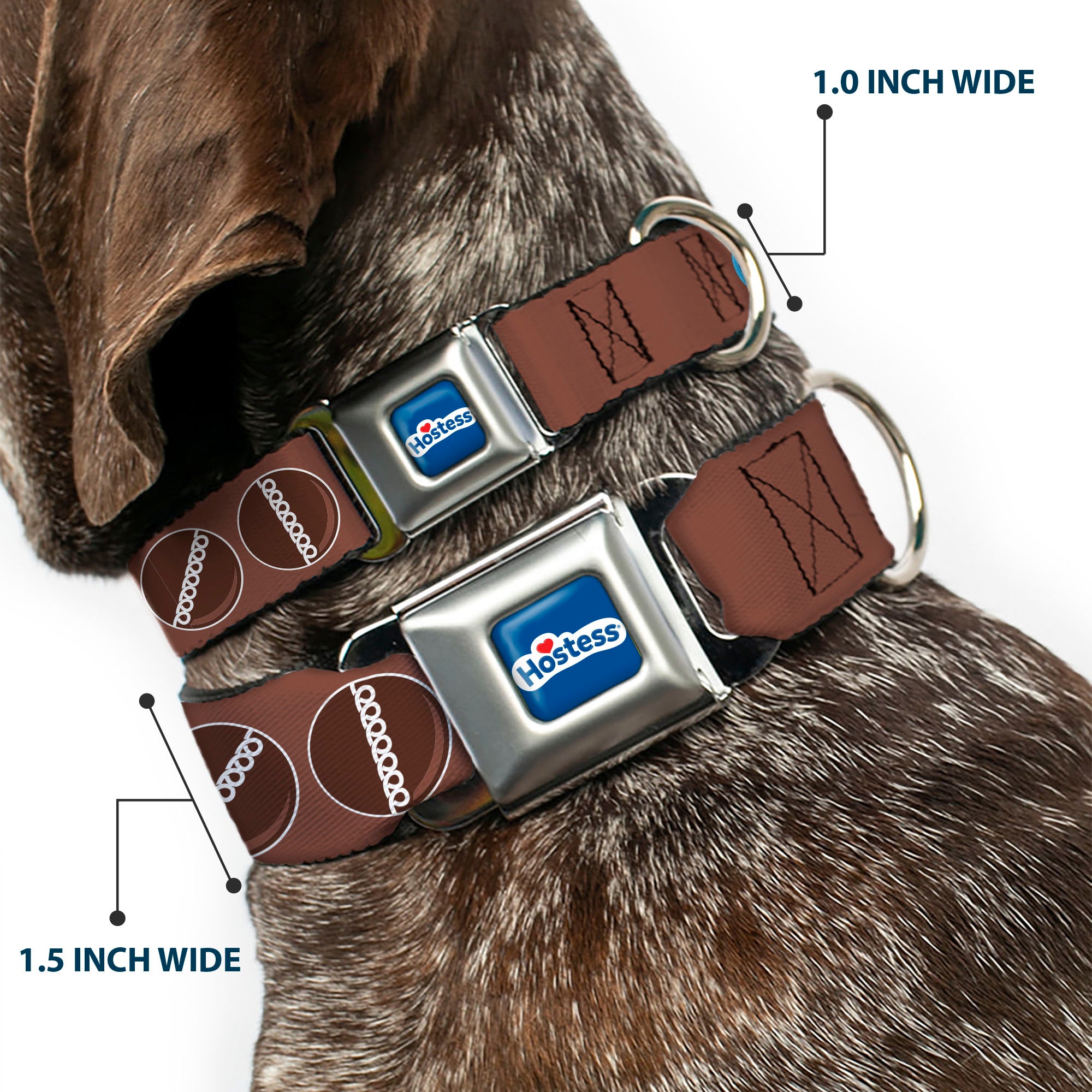 HOSTESS Logo Blue/White/Red Seatbelt Buckle Collar - Hostess Cupcakes Turns Brown