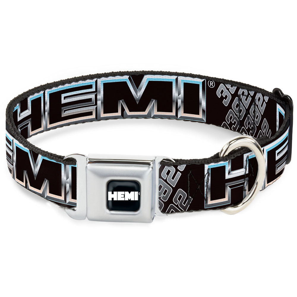 HEMI Bold Full Color Black/White Seatbelt Buckle Collar - HEMI Bold Outline 392/426 Black/Silver-Fade Seatbelt Buckle Collars Hemi