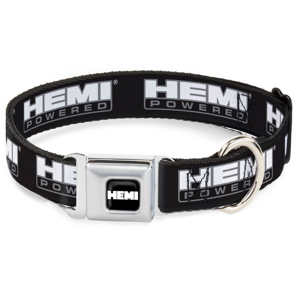 HEMI Bold Full Color Black/White Seatbelt Buckle Collar - HEMI POWERED Logo Black/Gray/White Seatbelt Buckle Collars Hemi