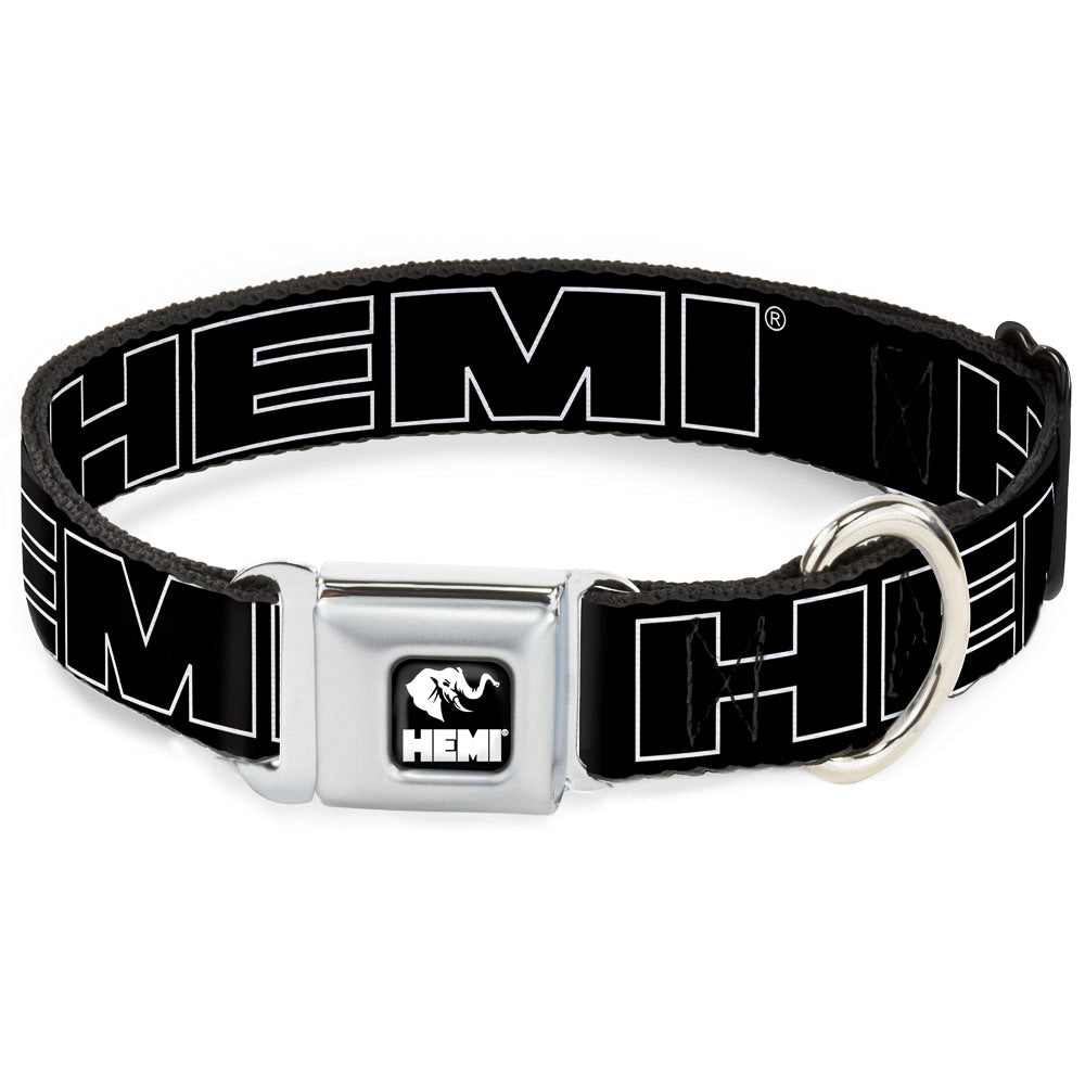 HEMI Elephant Logo Full Color Black White Seatbelt Buckle Collar - HEMI Bold Outline Black/White Seatbelt Buckle Collars Hemi