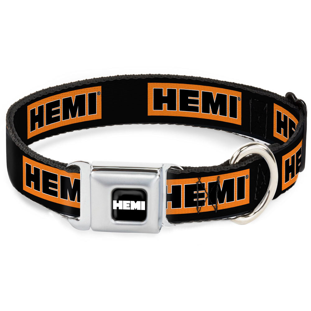 HEMI Bold Full Color Black/Orange/White/Black Seatbelt Buckle Collar - HEMI Bold Black/Orange/White/Black Seatbelt Buckle Collars Hemi