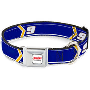 HENDRICK MOTORSPORTS Checker Logo Full Color Red/White Seatbelt Buckle Collar - Chase Elliott #9 Car Scheme Blue/Yellow/White Seatbelt Buckle Collars Hendrick Motorsports