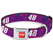 HENDRICK MOTORSPORTS Checker Logo Full Color Red/White Seatbelt Buckle Collar - Alex Bowman #48 Car Scheme Purples/Pinks/White Seatbelt Buckle Collars Hendrick Motorsports