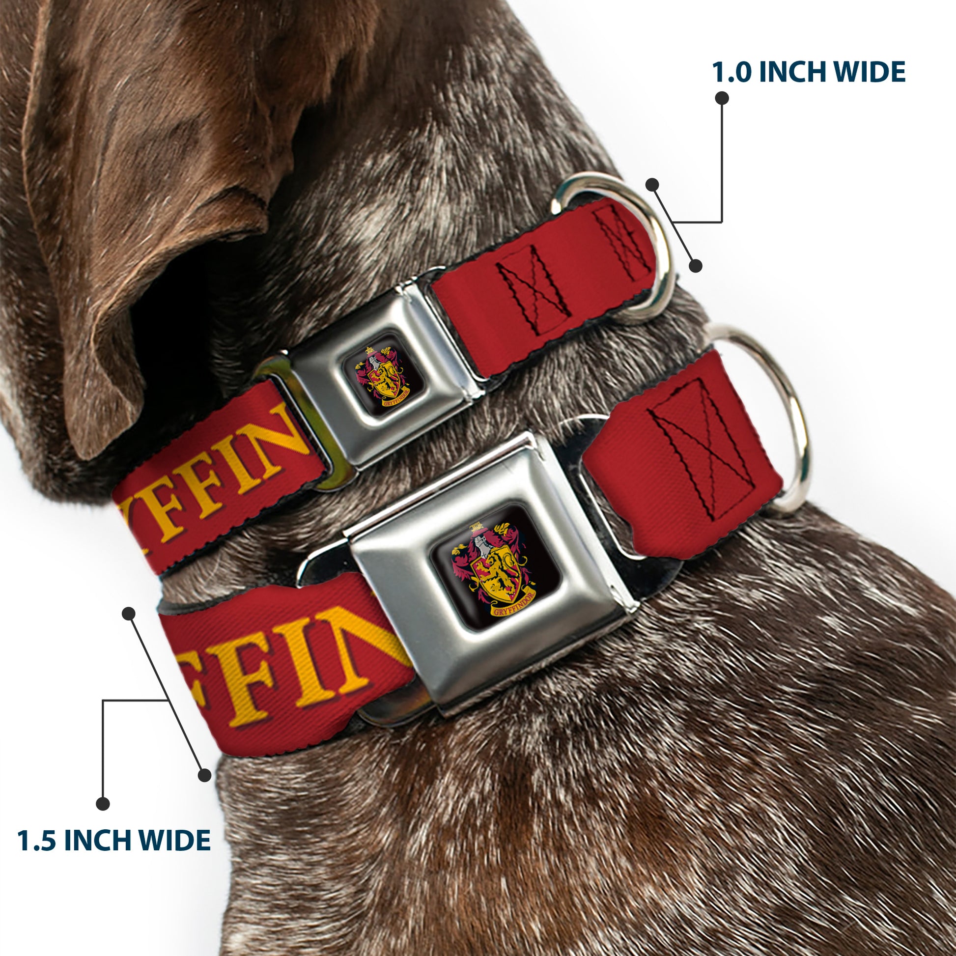 Gryffindor Crest Full Color Seatbelt Buckle Collar - Harry Potter GRYFFINDOR & Crest Black/Red Seatbelt Buckle Collars Harry Potter