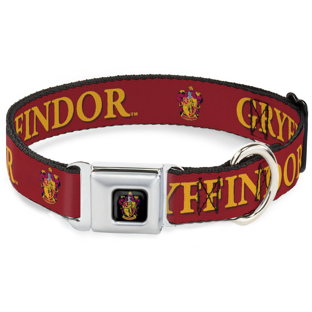 Gryffindor Crest Full Color Seatbelt Buckle Collar - Harry Potter GRYFFINDOR & Crest Black/Red Seatbelt Buckle Collars Harry Potter