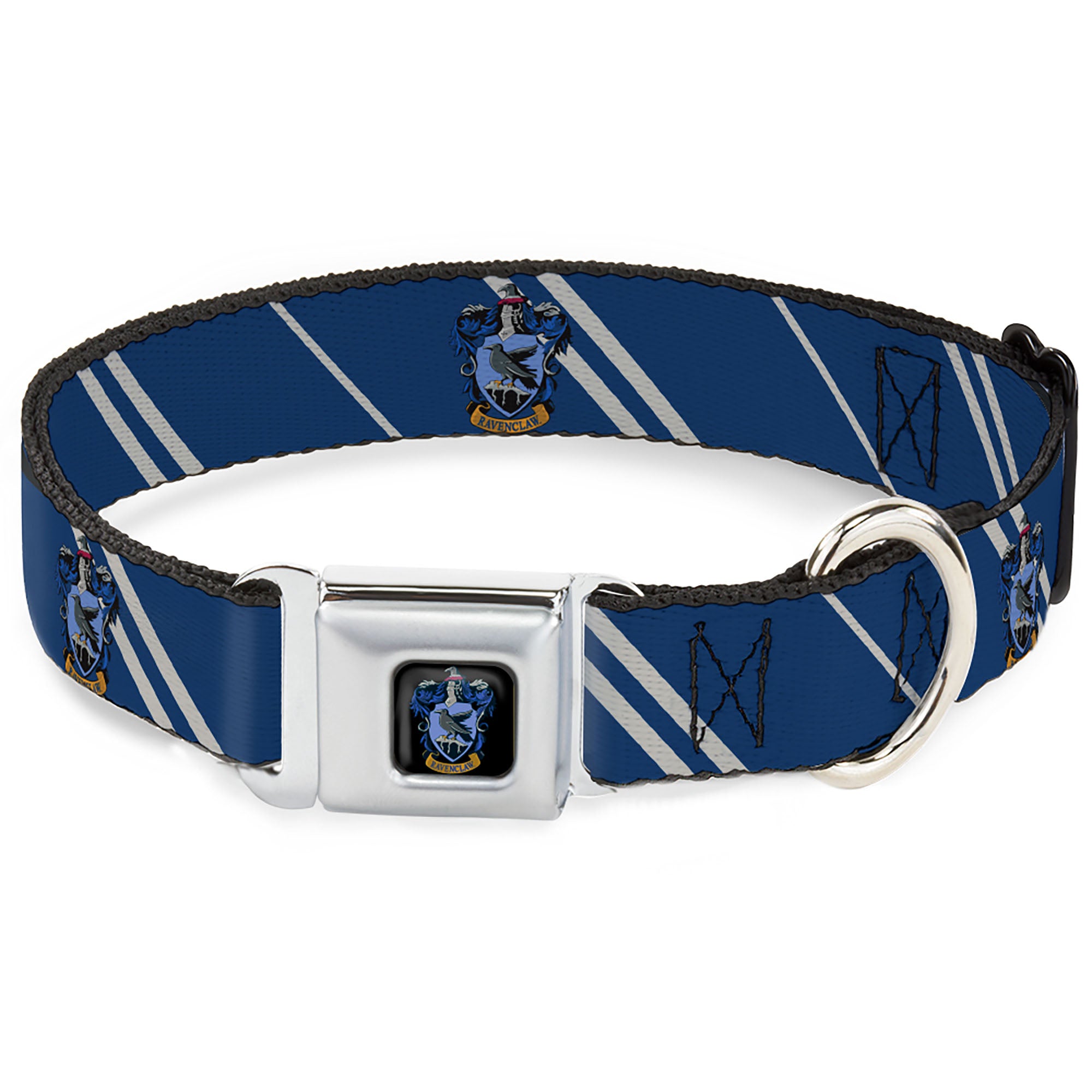 Ravenclaw Crest Full Color Seatbelt Buckle Collar - RAVENCLAW Crest/Stripe Blue/Gray Seatbelt Buckle Collars Harry Potter