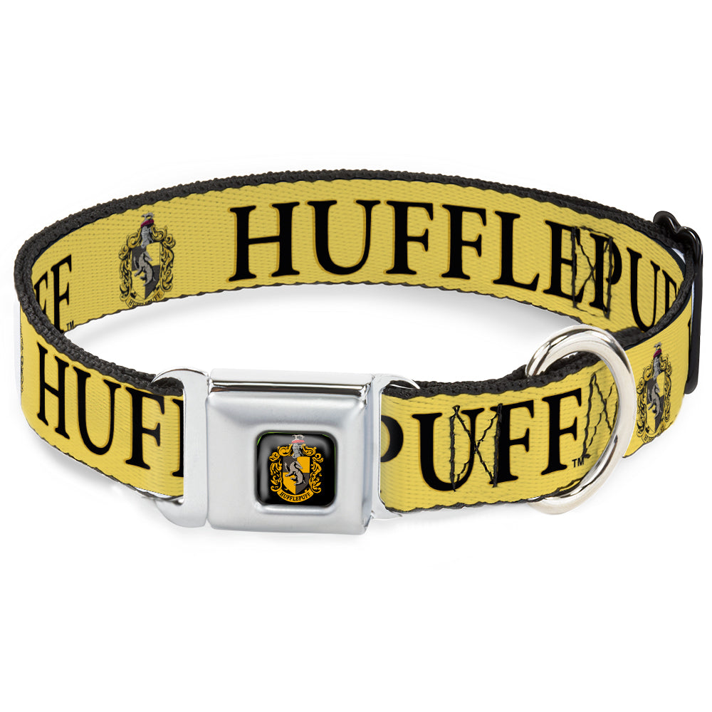 Hufflepuff Crest Full Color Seatbelt Buckle Collar - Harry Potter HUFFLEPUFF & Crest Yellow/Black Seatbelt Buckle Collars Harry Potter