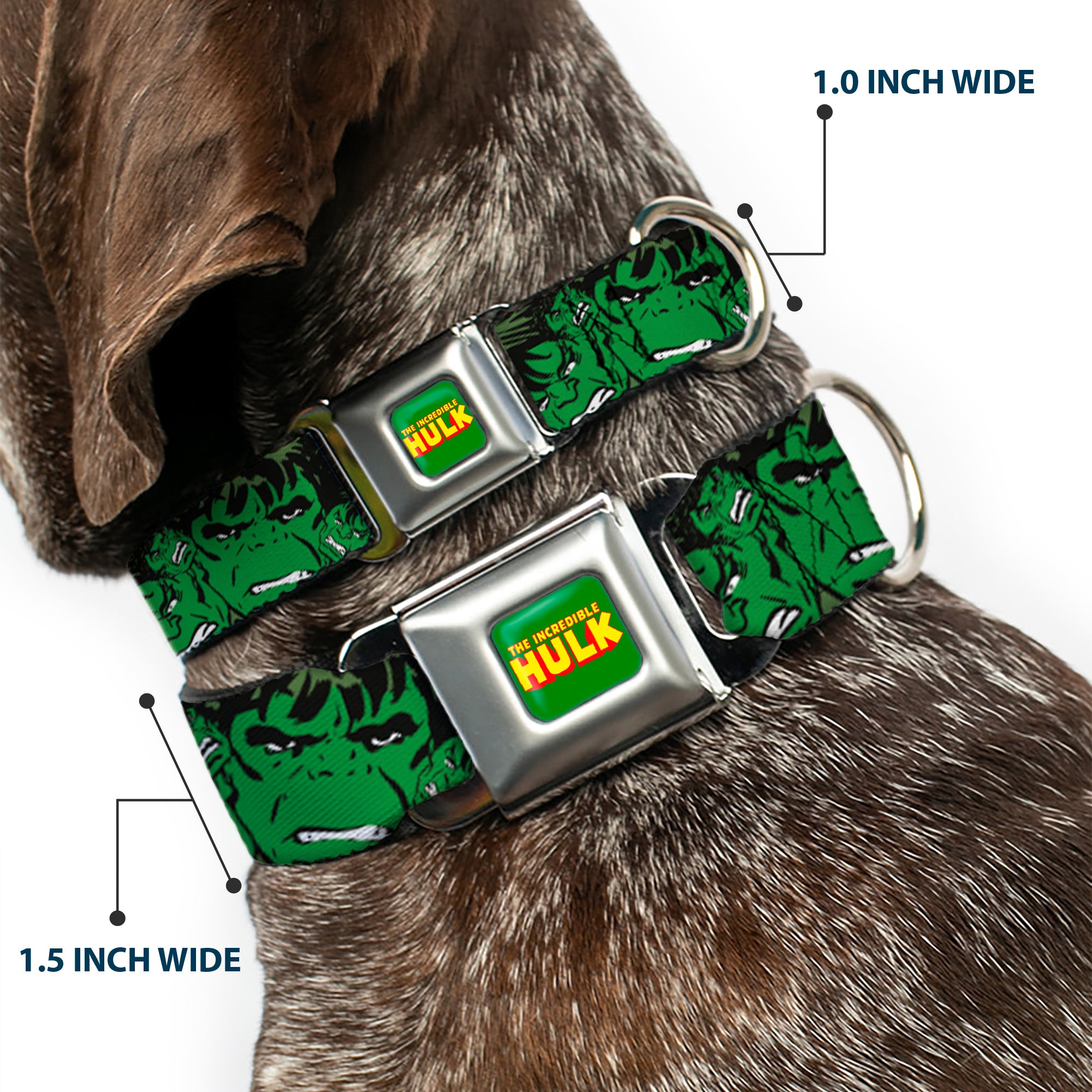 THE HULK Seatbelt Buckle Collar - The Hulk Stacked Seatbelt Buckle Collars Marvel Comics