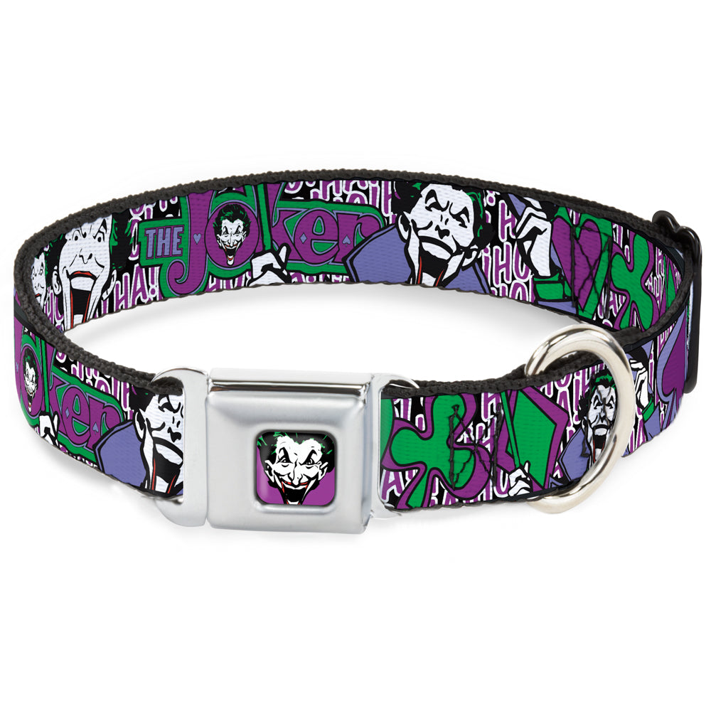 Joker Face Full Color Seatbelt Buckle Collar - Joker Face/Logo/Spades Black/White/Purple Seatbelt Buckle Collars DC Comics