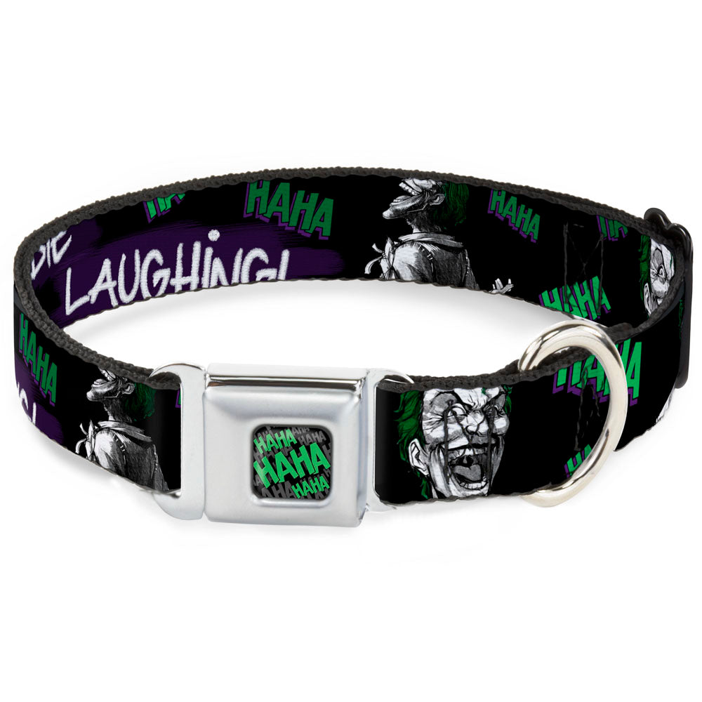 HAHA Stacked Black/Gray/Green Seatbelt Buckle Collar - Joker DIE LAUGHING! HAHA Black/Purple/Green Seatbelt Buckle Collars DC Comics
