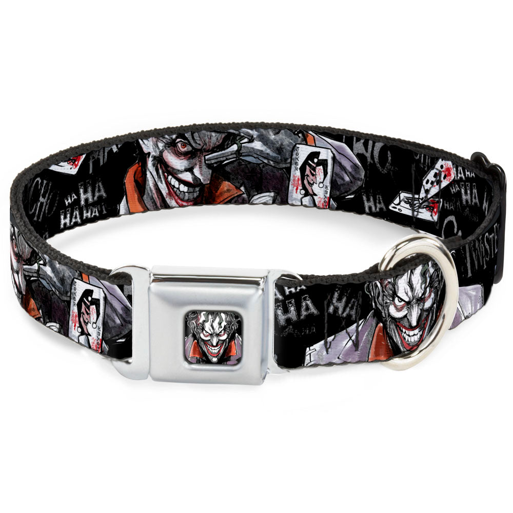Joker Face Stare Seatbelt Buckle Collar - Joker BRILLIANTLY TWISTED PSYCHO 2-Poses/Cards Black/Grays Seatbelt Buckle Collars DC Comics