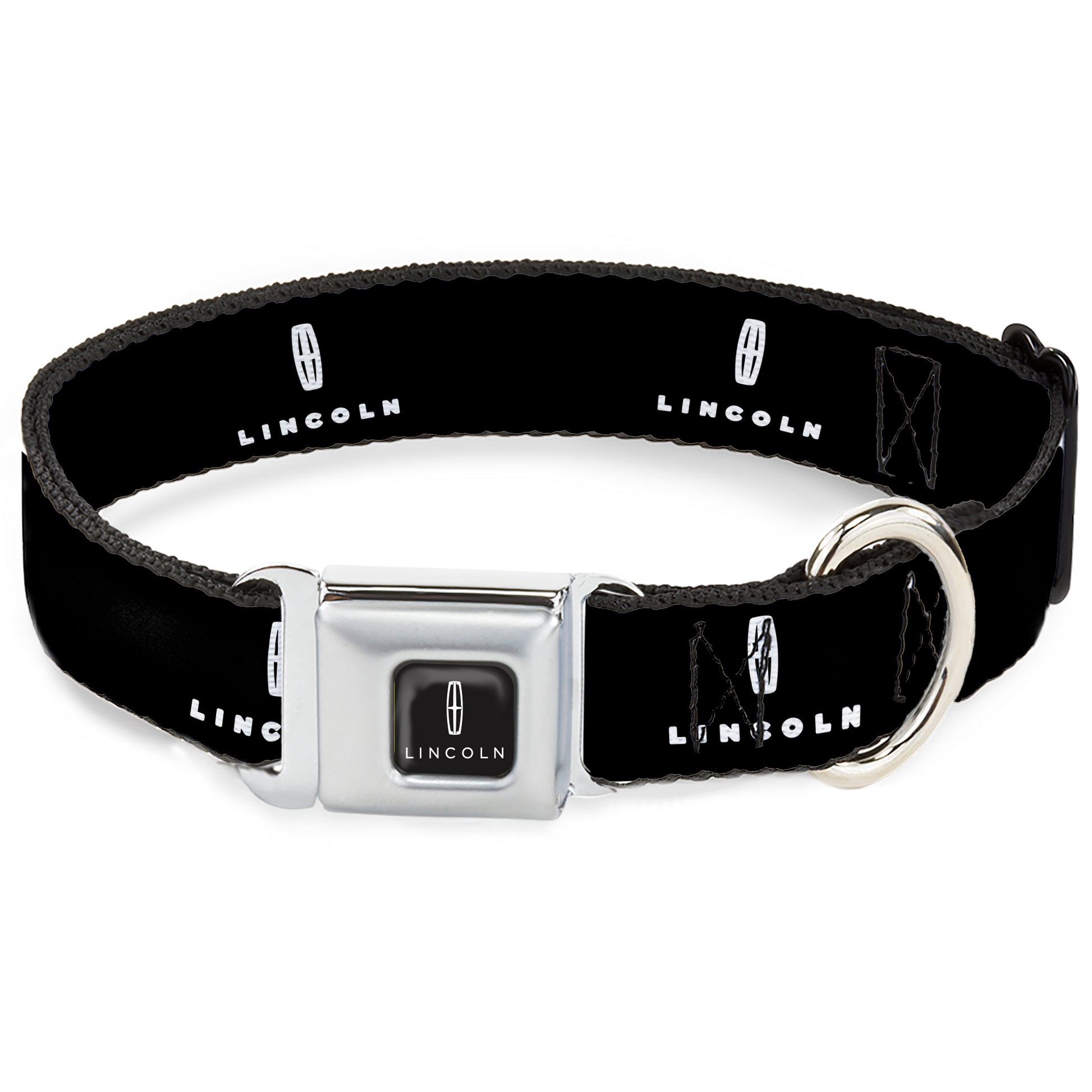 LINCOLN Four Point Star Emblem and Text Full Color Black/White Seatbelt Buckle Collar - LINCOLN Four Point Star Emblem and Text Black/White Seatbelt Buckle Collars Lincoln