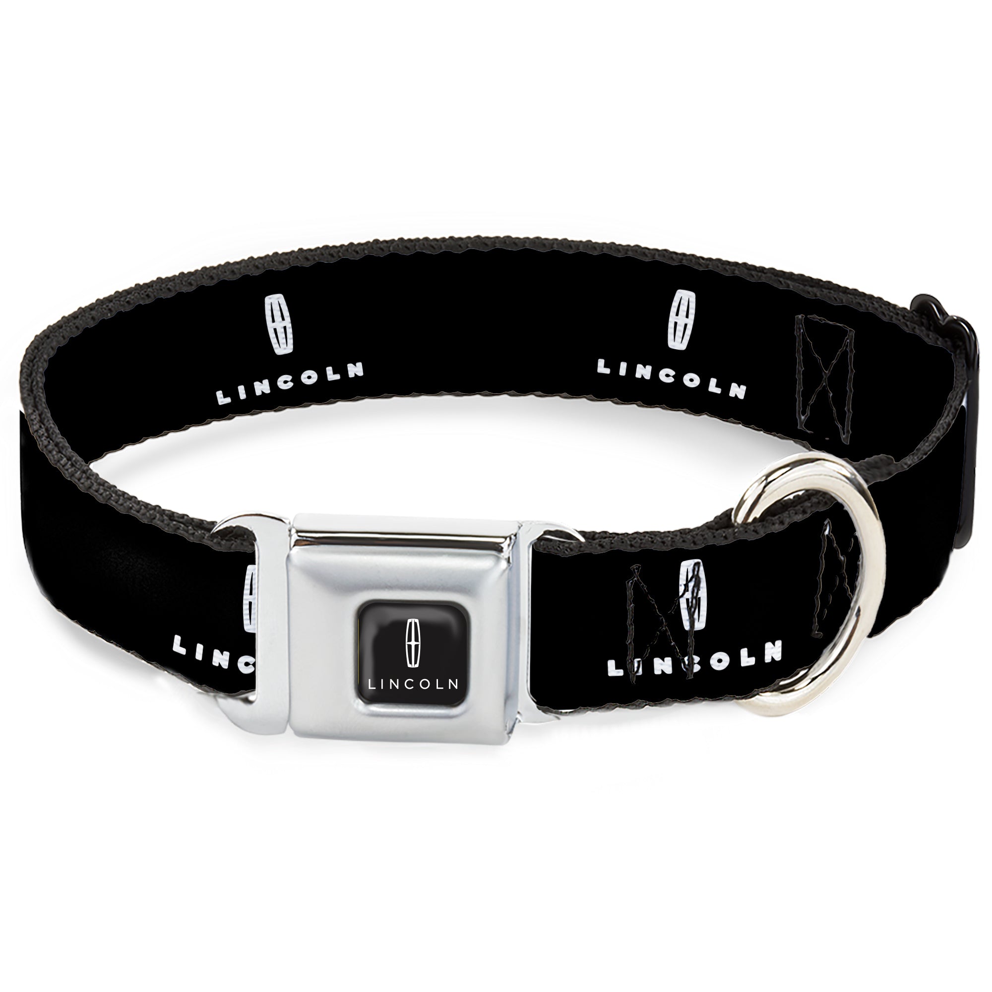 LINCOLN Four Point Star Emblem and Text Full Color Black/White Seatbelt Buckle Collar - LINCOLN Four Point Star Emblem and Text Black/White Seatbelt Buckle Collars Lincoln