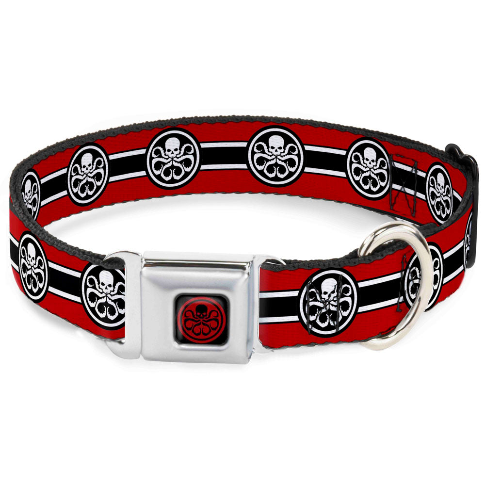 HYDRA Logo Full Color Black/Red Seatbelt Buckle Collar - HYDRA Logo/Stripe Red/Black/White Seatbelt Buckle Collars Marvel Comics
