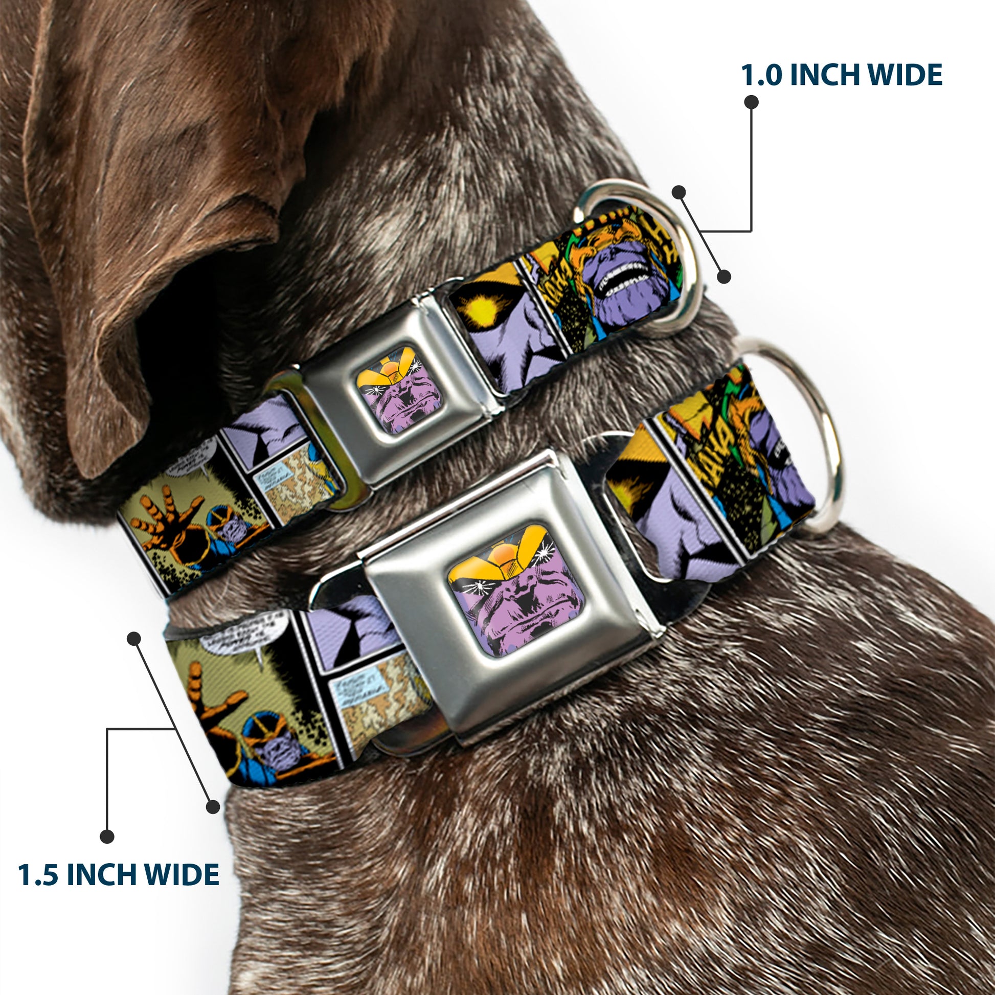 Thanos Face CLOSE-UP Full Color Seatbelt Buckle Collar - Thanos Comic Scene Blocks Seatbelt Buckle Collars Marvel Comics