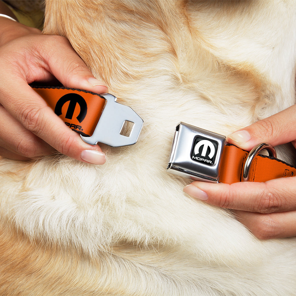 MOPAR Logo Full Color Black/White Seatbelt Buckle Collar - MOPAR Logo Repeat Orange/Black Seatbelt Buckle Collars Mopar