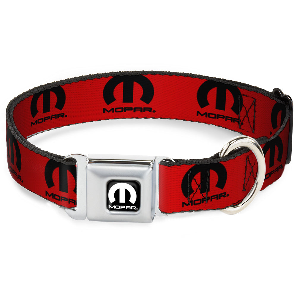 MOPAR Logo Full Color Black/White Seatbelt Buckle Collar - MOPAR Logo Repeat Red/Black Seatbelt Buckle Collars Mopar