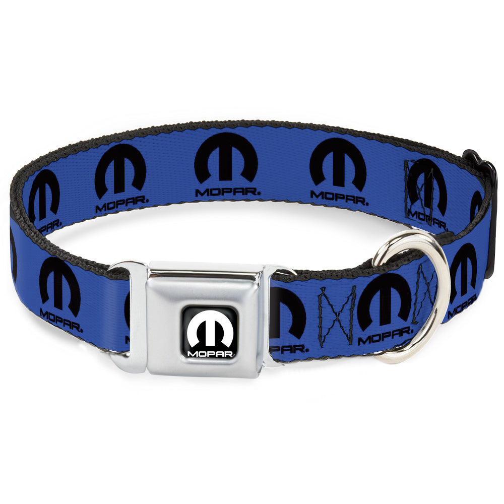 MOPAR Logo Full Color Black/White Seatbelt Buckle Collar - MOPAR Logo Repeat Blue/Black Seatbelt Buckle Collars Mopar