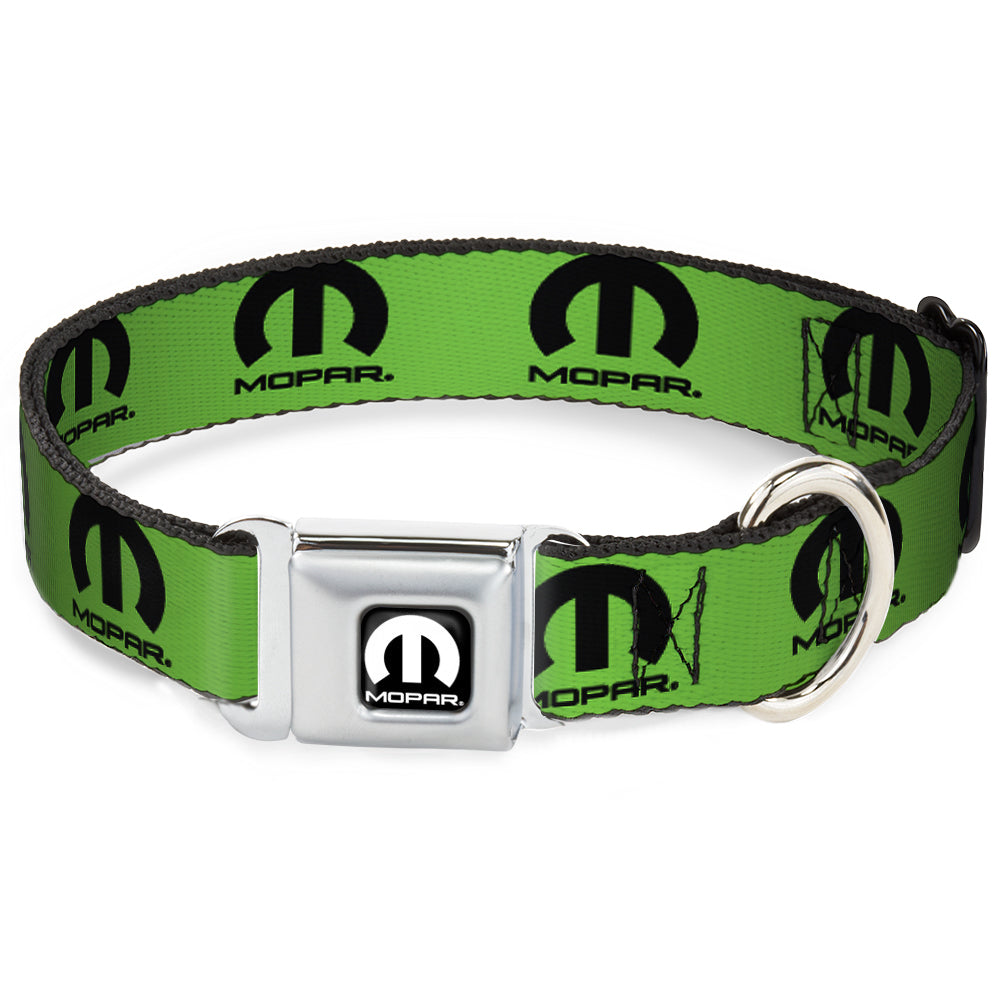 MOPAR Logo Full Color Black/White Seatbelt Buckle Collar - MOPAR Logo Repeat Green/Black Seatbelt Buckle Collars Mopar