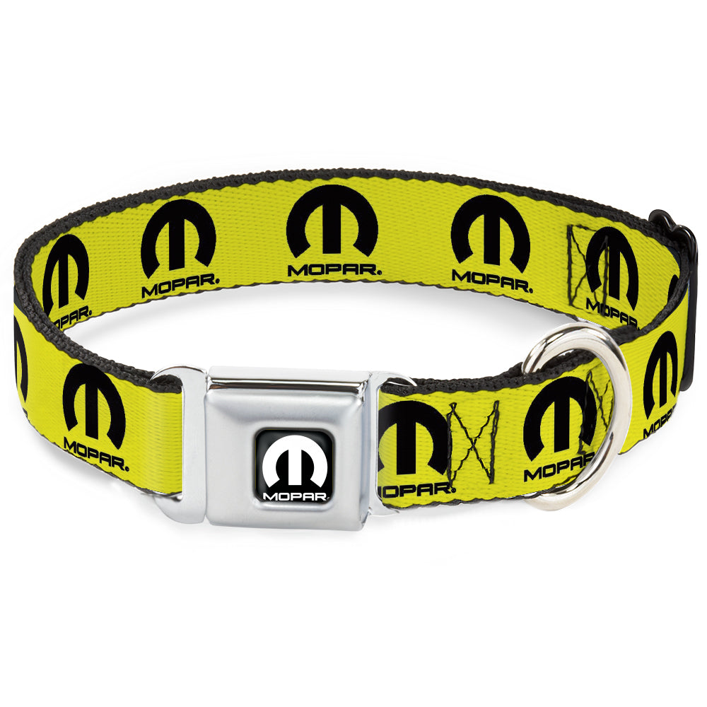 MOPAR Logo Full Color Black/White Seatbelt Buckle Collar - MOPAR Logo Repeat Yelow/Black Seatbelt Buckle Collars Mopar