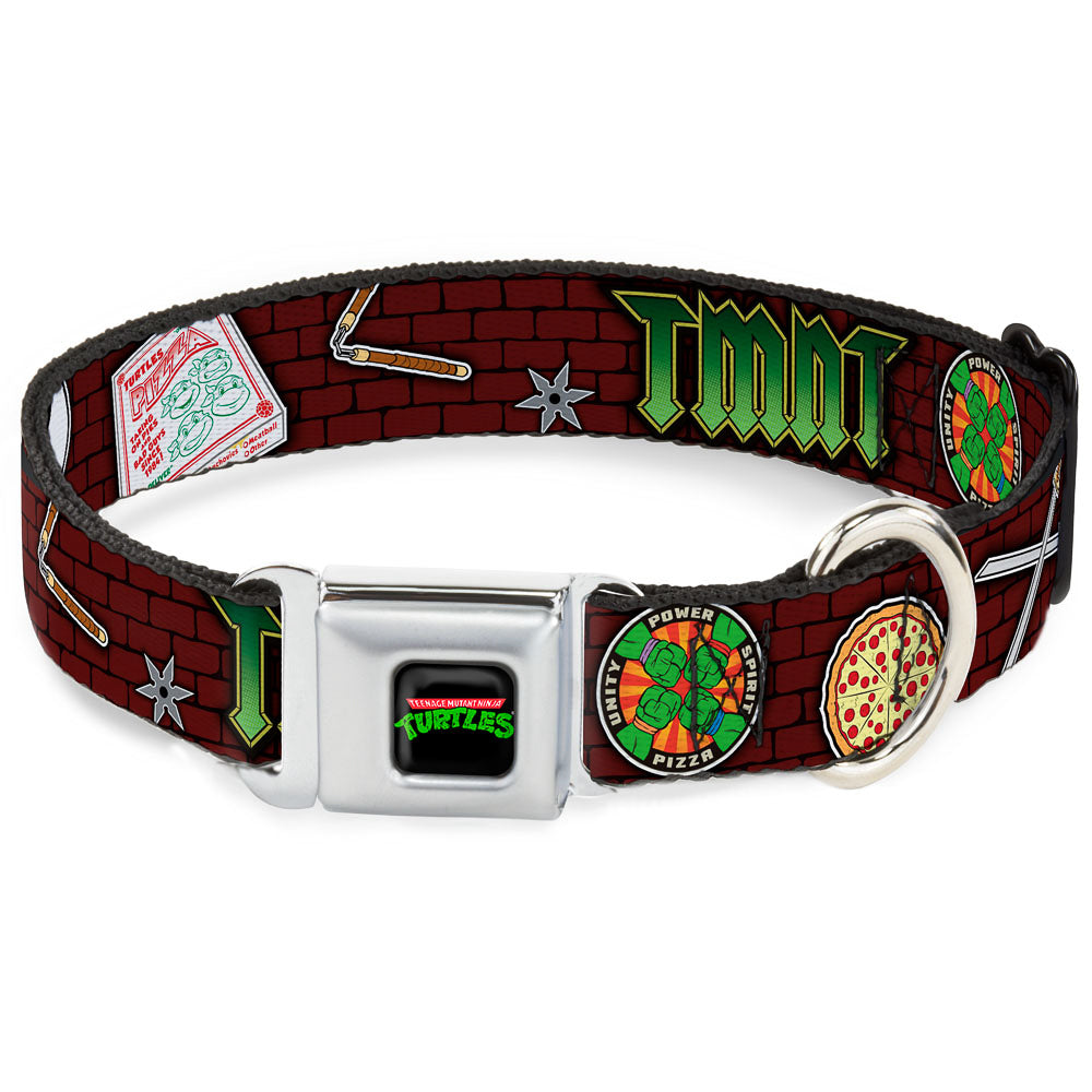 Classic TEENAGE MUTANT NINJA TURTLES Logo Seatbelt Buckle Collar - Classic TMNT Gear/Elements Brick Wall Seatbelt Buckle Collars Teenage Mutant Ninja Turtles