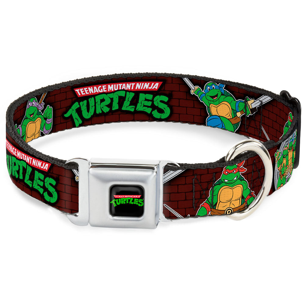 Classic TEENAGE MUTANT NINJA TURTLES Logo Seatbelt Buckle Collar - Classic TEENAGE MUTANT NINJA TURTLES Battle Poses/Group Pose7 Seatbelt Buckle Collars Teenage Mutant Ninja Turtles