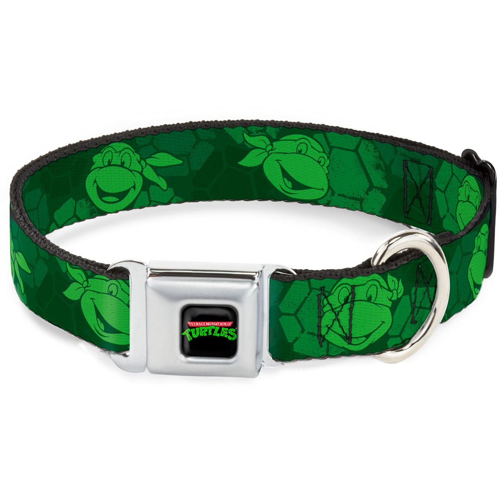 Classic TEENAGE MUTANT NINJA TURTLES Logo Seatbelt Buckle Collar - Classic Teenage Mutant Ninja Turtles Turtle Faces2 Greens Seatbelt Buckle Collars Teenage Mutant Ninja Turtles