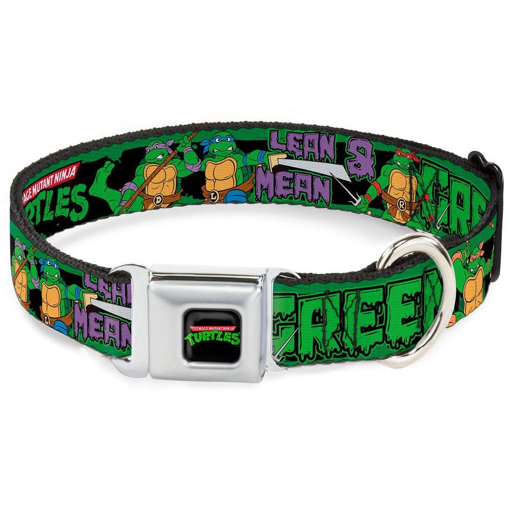 Classic TEENAGE MUTANT NINJA TURTLES Logo Seatbelt Buckle Collar - Classic TEENAGE MUTANT NINJA TURTLES Logo/Group Pose5/LEAN MEAN & GREEN Seatbelt Buckle Collars Teenage Mutant Ninja Turtles