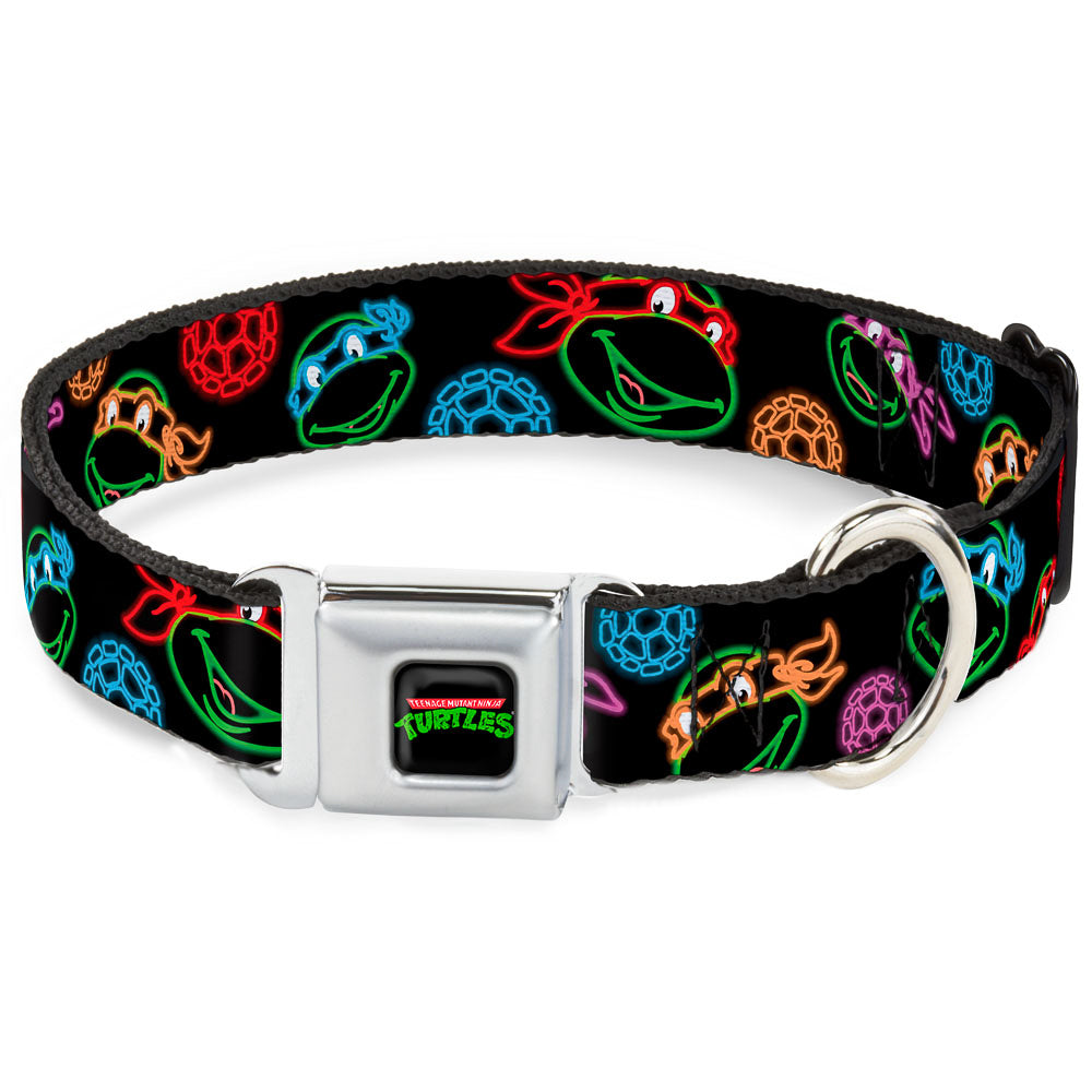 Classic TEENAGE MUTANT NINJA TURTLES Logo Seatbelt Buckle Collar - Classic Teenage Mutant Ninja Turtles Electric Expressions/Turtle Shells Black/Multi Neon Seatbelt Buckle Collars Teenage Mutant Ninja Turtles