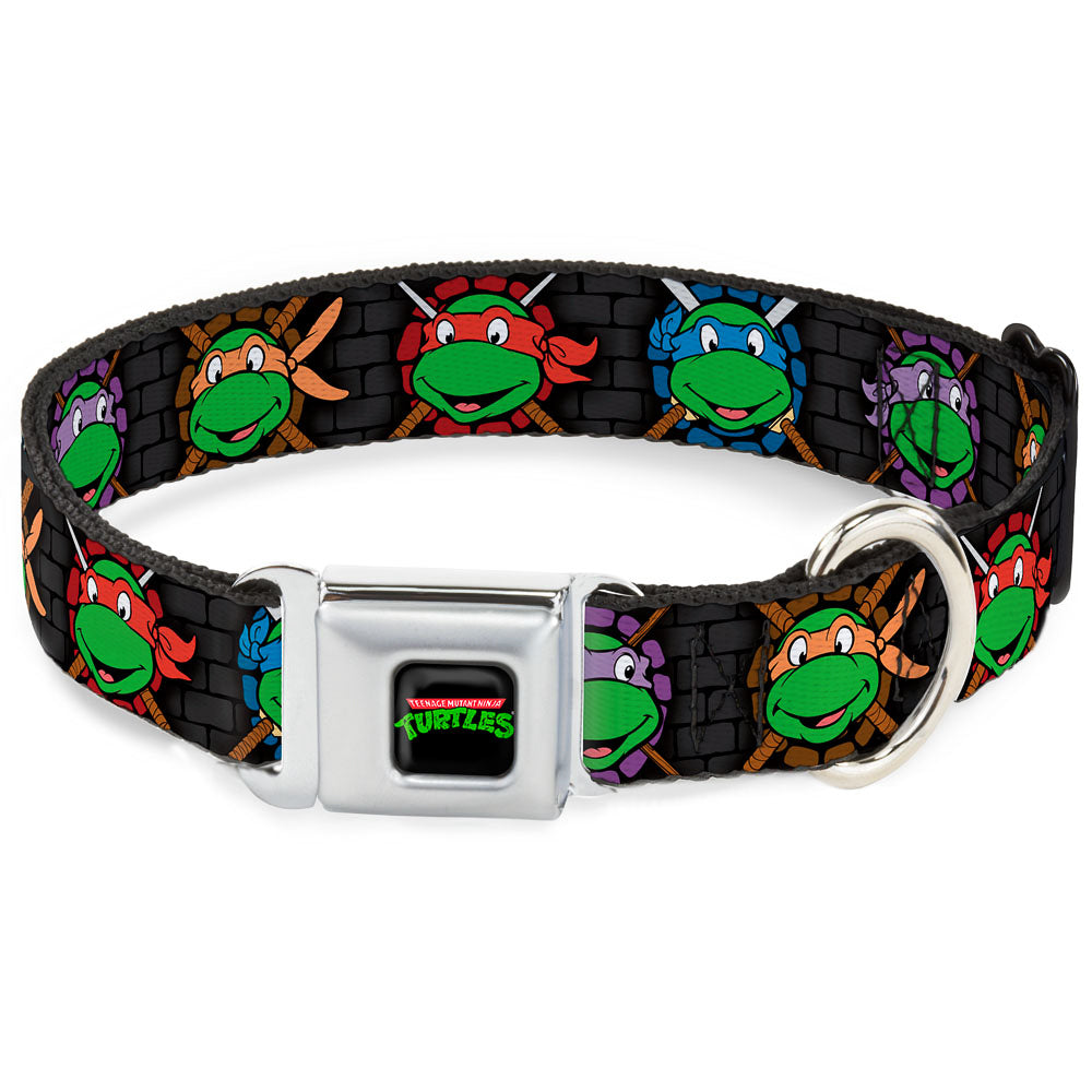 Classic TEENAGE MUTANT NINJA TURTLES Logo Seatbelt Buckle Collar - Classic Teenage Mutant Ninja Turtles Expessions/Battle Gear Gray/Multi Color Seatbelt Buckle Collars Teenage Mutant Ninja Turtles