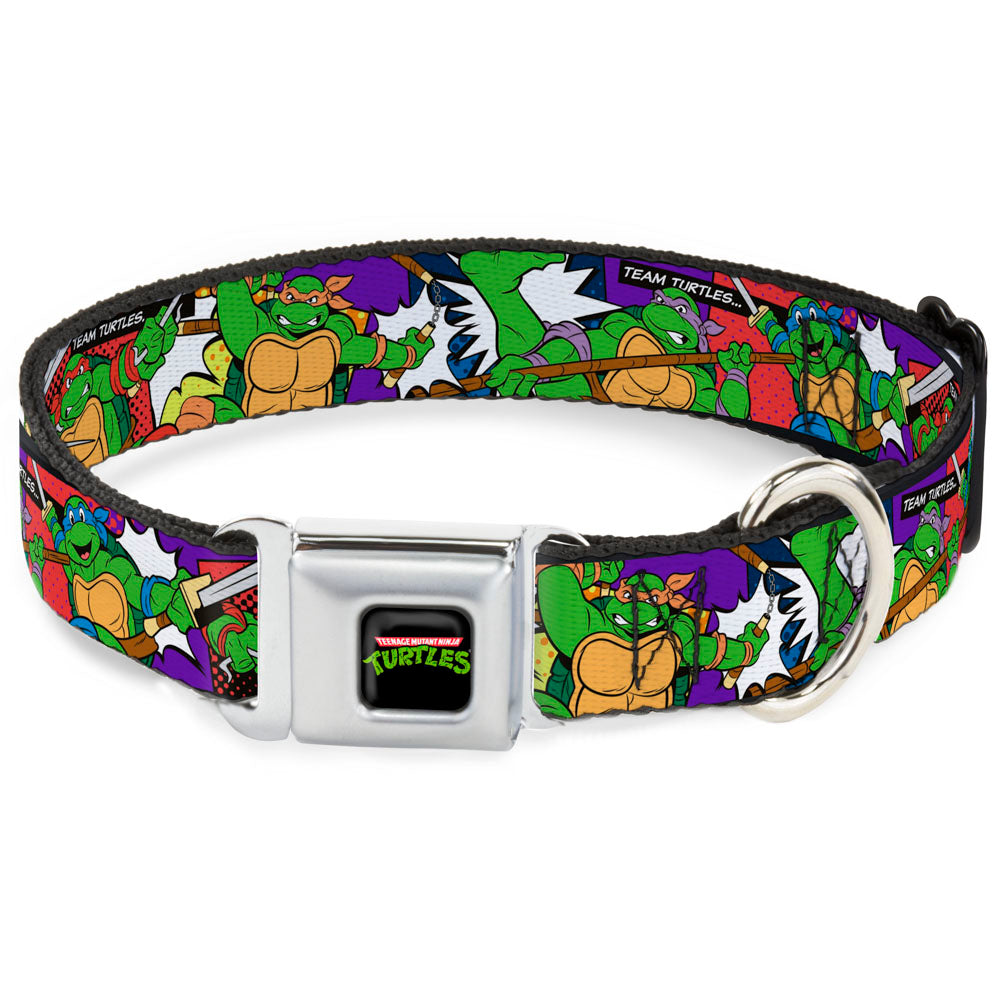 Classic TMNT Logo Seatbelt Buckle Collar - Classic Teenage Mutant Ninja Turtles Action Poses/TEAM TURTLES Seatbelt Buckle Collars Teenage Mutant Ninja Turtles