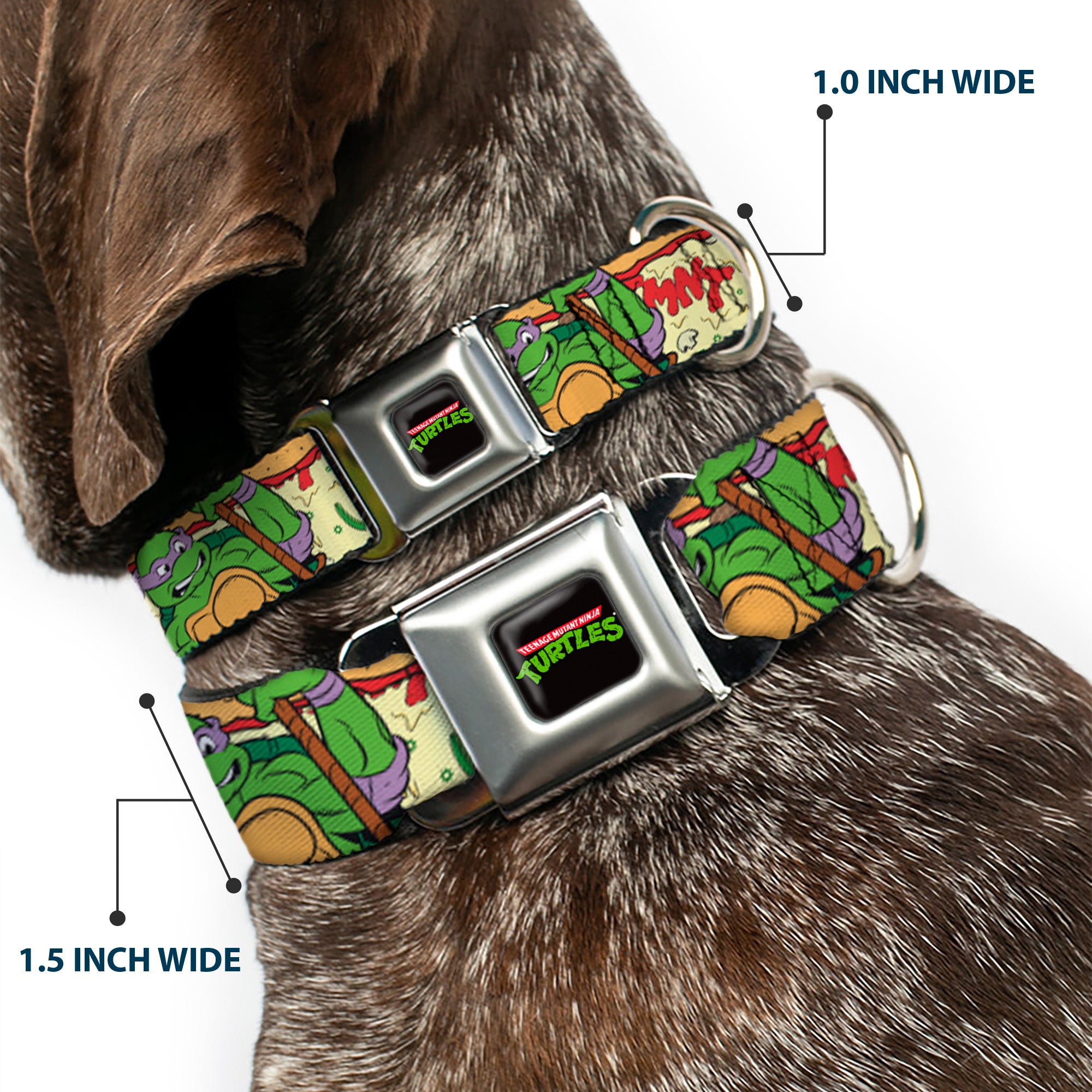 Classic TMNT Logo Seatbelt Buckle Collar - Classic TMNT Turtle Pizza Seatbelt Buckle Collars Teenage Mutant Ninja Turtles
