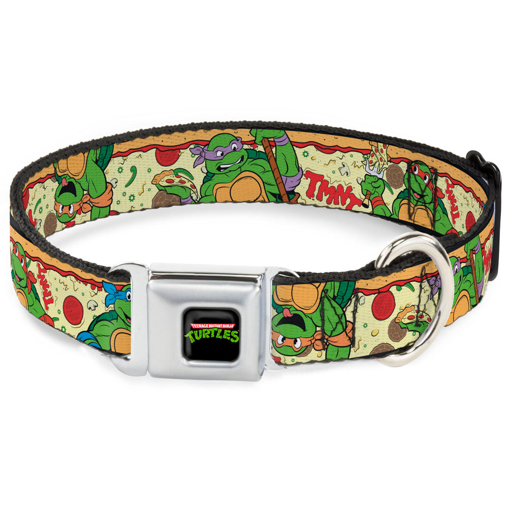 Classic TMNT Logo Seatbelt Buckle Collar - Classic TMNT Turtle Pizza Seatbelt Buckle Collars Teenage Mutant Ninja Turtles