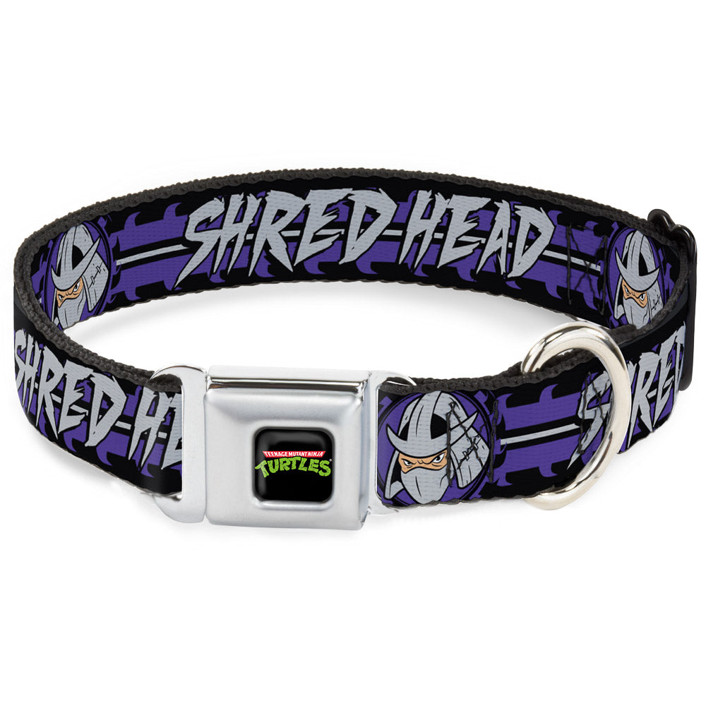 Classic TMNT Logo Seatbelt Buckle Collar - Shredder Head SHRED HEAD/Stripe Black/Purple/Gray Seatbelt Buckle Collars Teenage Mutant Ninja Turtles