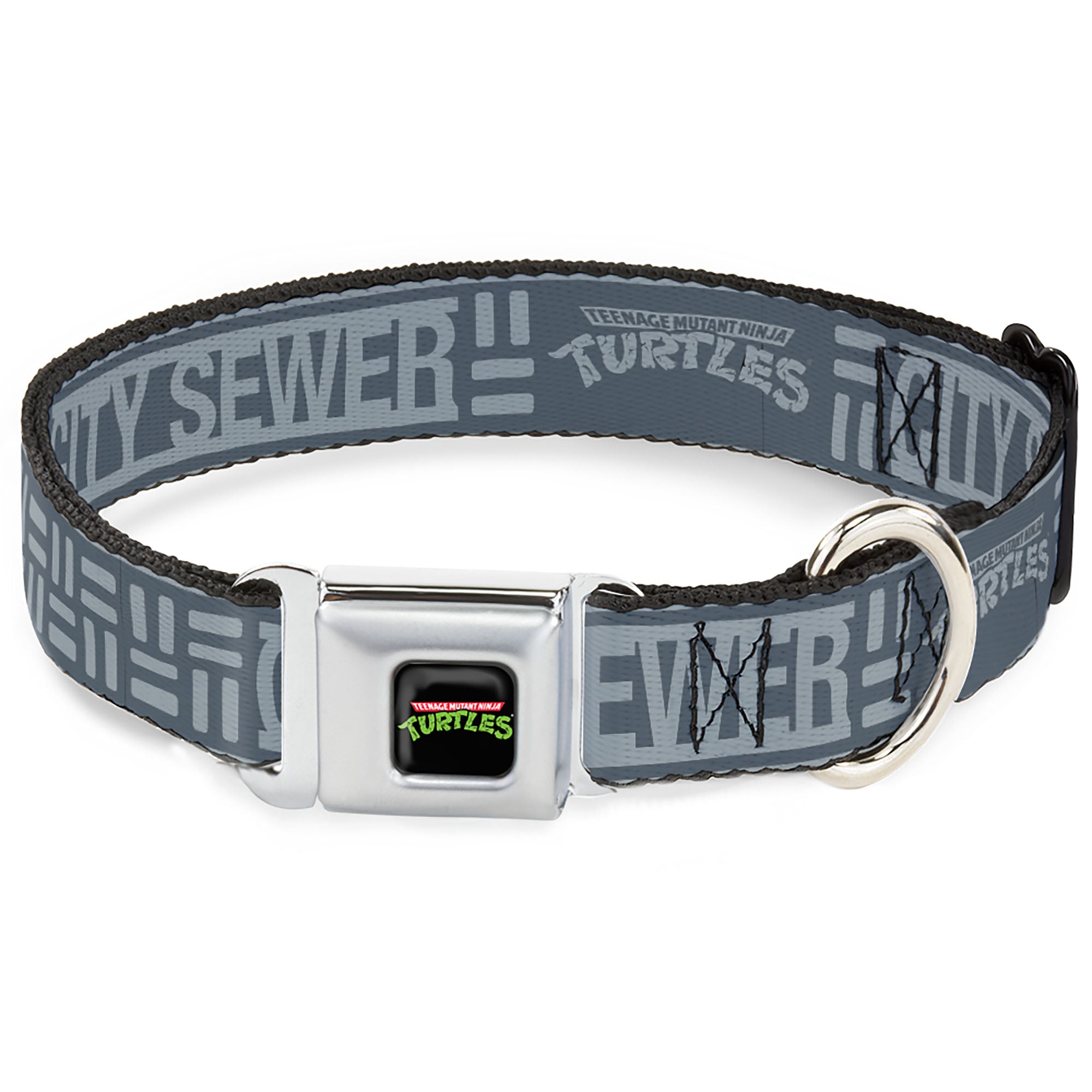 Classic TEENAGE MUTANT NINJA TURTLES Logo Seatbelt Buckle Collar - TEENAGE MUTANT NINJA TURTLES CITY SEWER Title Logo Grays Seatbelt Buckle Collars Teenage Mutant Ninja Turtles