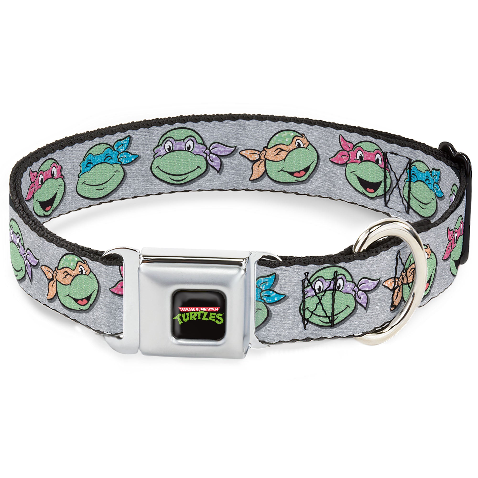 Classic TEENAGE MUTANT NINJA TURTLES Logo Seatbelt Buckle Collar - Teenage Mutant Ninja Turtles Expressions Gray Seatbelt Buckle Collars Teenage Mutant Ninja Turtles