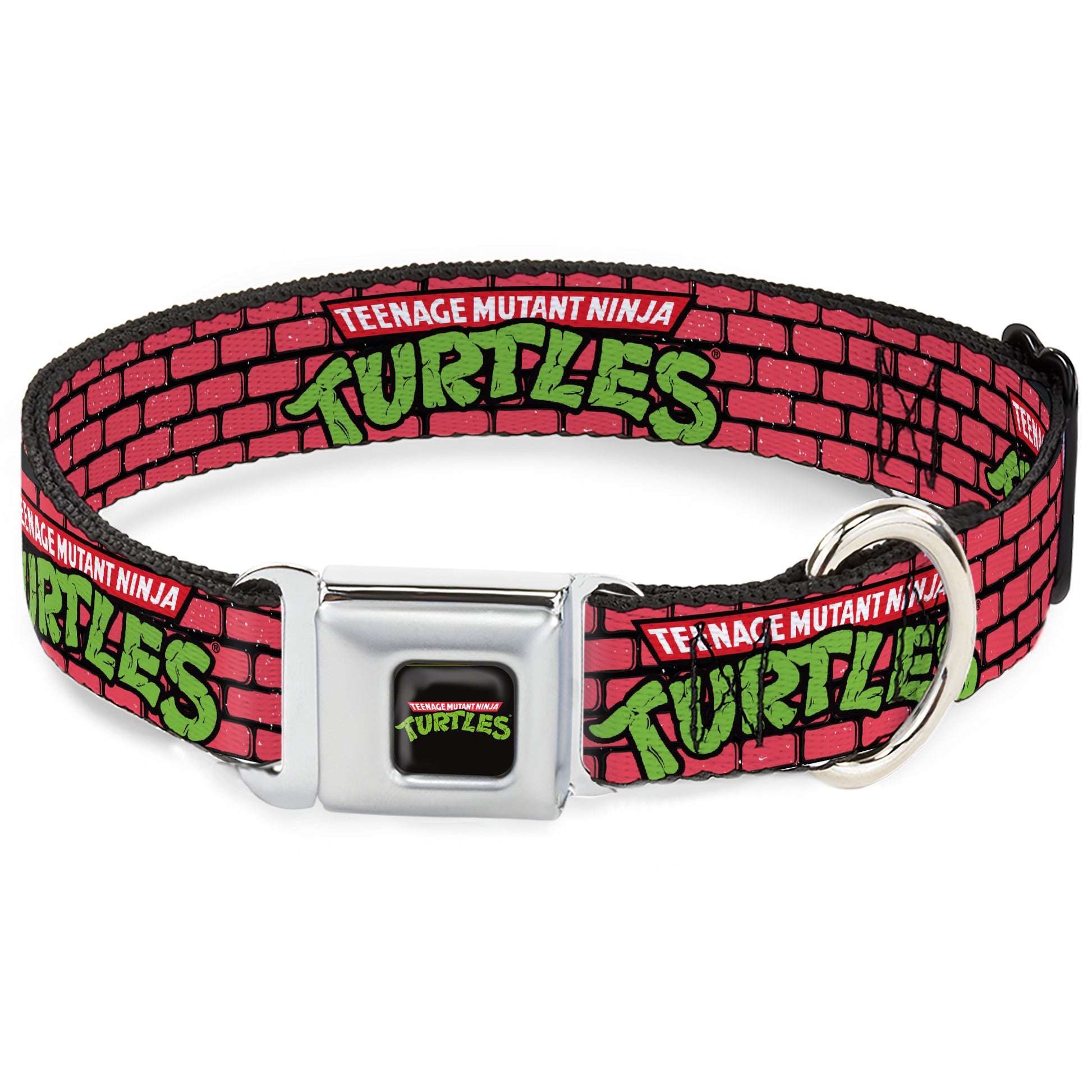 Classic TEENAGE MUTANT NINJA TURTLES Logo Seatbelt Buckle Collar - TEENAGE MUTANT NINJA TURTLES Brick Title Logo Red Seatbelt Buckle Collars Teenage Mutant Ninja Turtles