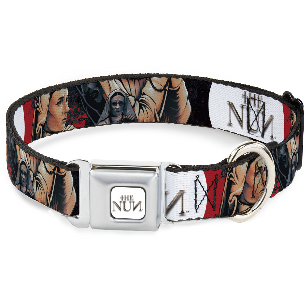 THE NUN Text Logo Full Color White/Grays Seatbelt Buckle Collar - THE NUN Sister Irene Poses Collage Seatbelt Buckle Collars The Nun