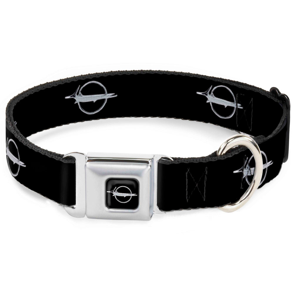 Barracuda Emblem Full Color Black/Silver Seatbelt Buckle Collar - Barracuda Emblem Repeat Black/Silver Seatbelt Buckle Collars Dodge