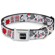 PEANUTS Title Logo Full Color Black/White Seatbelt Buckle Collar - Peanuts JOE COOL Snoopy Poses and Text Gray/Black/Red/White Seatbelt Buckle Collars Peanuts