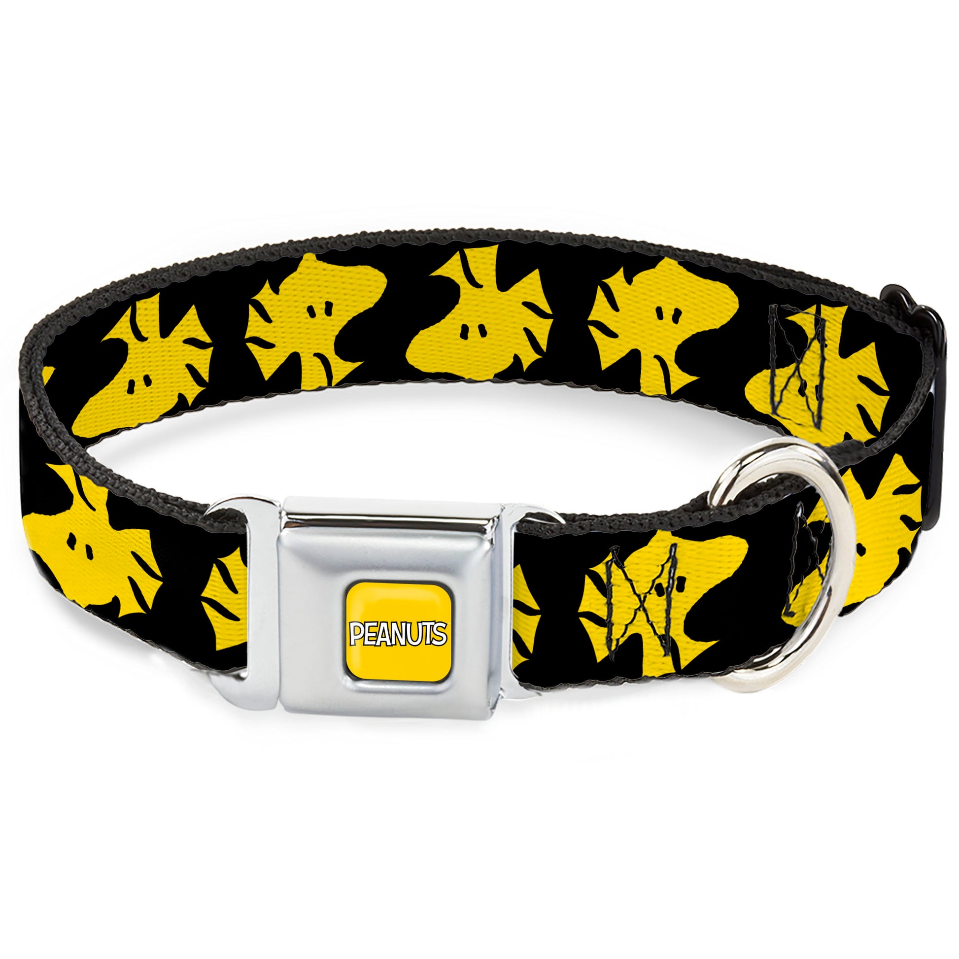 PEANUTS Title Logo Full Color Yellow/White Seatbelt Buckle Collar - Peanuts Woodstock Face Flip Black/Yellow Seatbelt Buckle Collars Peanuts