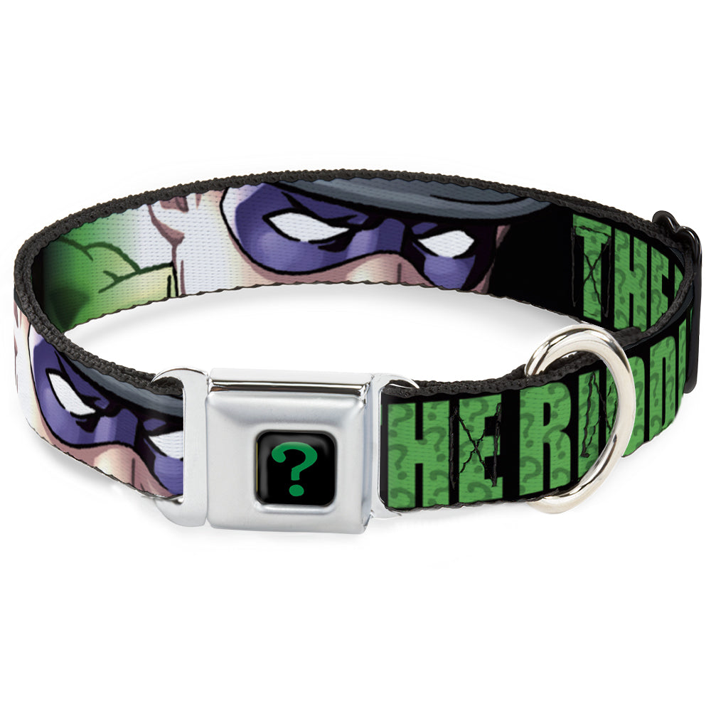 Riddler "?" Black/Green Seatbelt Buckle Collar - THE RIDDLER/Face CLOSE-UP Black/Green Seatbelt Buckle Collars DC Comics