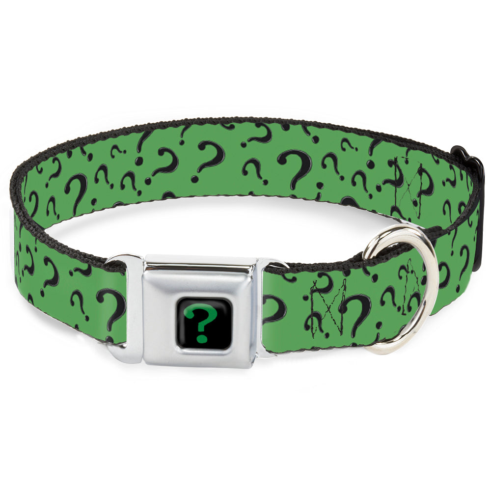 Riddler "?" Black/Green Seatbelt Buckle Collar - Question Mark Scattered3 Dark Green/Black Seatbelt Buckle Collars DC Comics