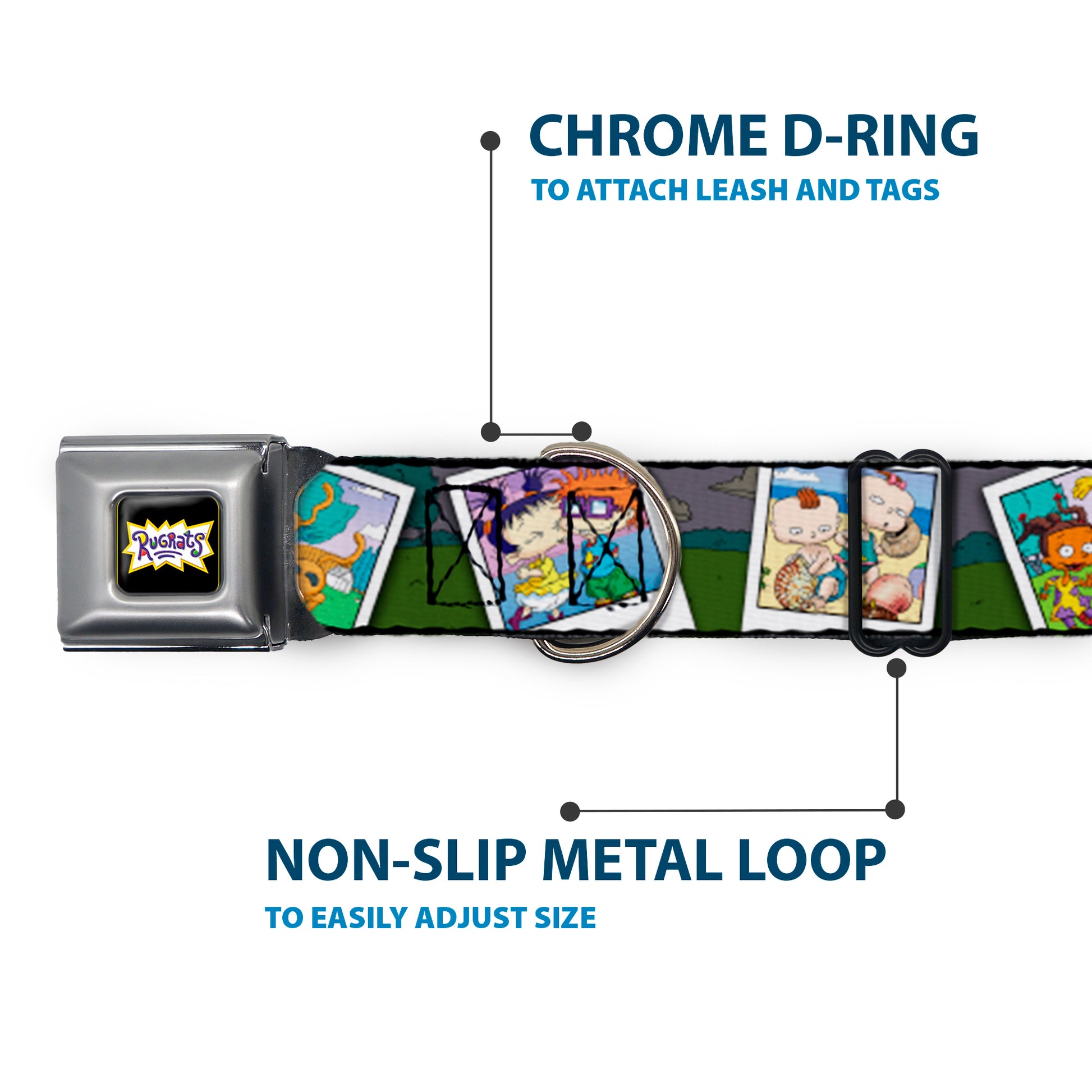 RUGRATS Logo Full Color Seatbelt Buckle Collar - RUGRATS Character Snapshots Seatbelt Buckle Collars Rugrats