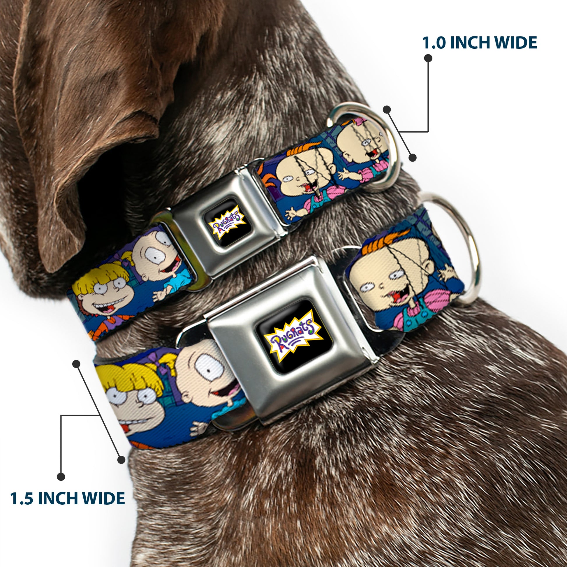 RUGRATS Logo Full Color Seatbelt Buckle Collar - RUGRATS Group Pose Seatbelt Buckle Collars Rugrats