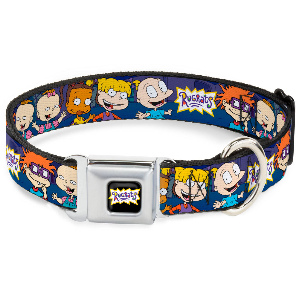 RUGRATS Logo Full Color Seatbelt Buckle Collar - RUGRATS Group Pose Seatbelt Buckle Collars Rugrats