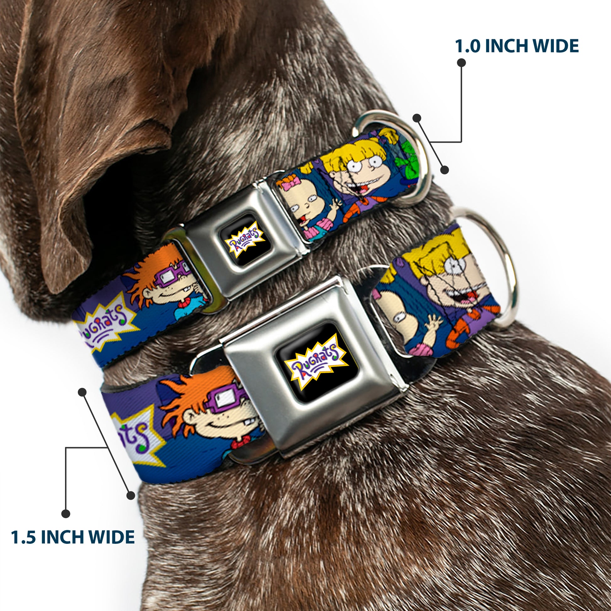 RUGRATS Logo Full Color Seatbelt Buckle Collar - RUGRATS Group Pose2 w/Reptar Seatbelt Buckle Collars Rugrats