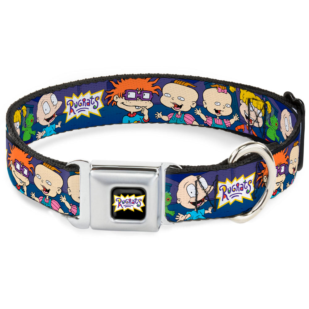 RUGRATS Logo Full Color Seatbelt Buckle Collar - RUGRATS Group Pose2 w/Reptar Seatbelt Buckle Collars Rugrats