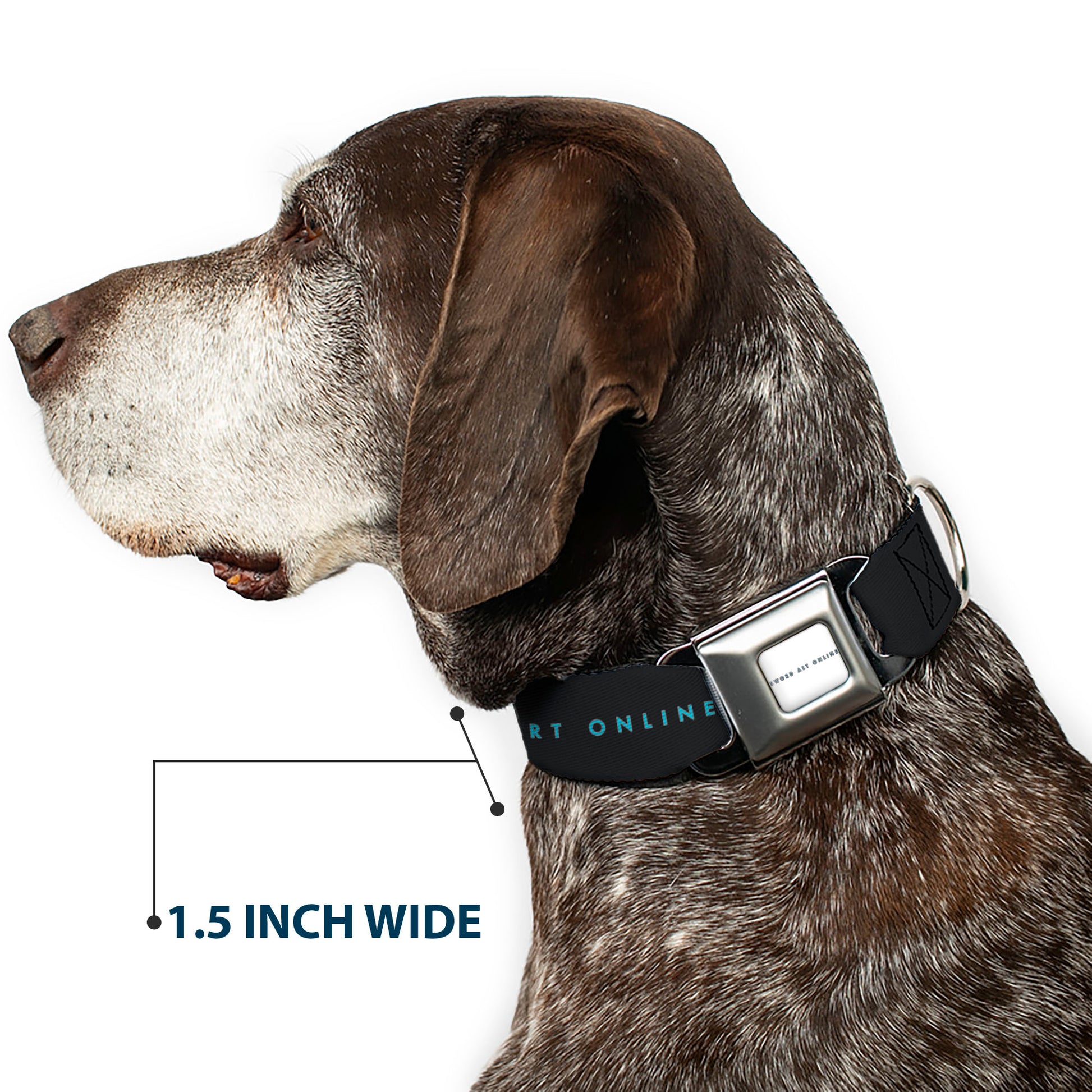 SWORD ART ONLINE Title Logo Full Color White/Blue Seatbelt Buckle Collar - SWORD ART ONLINE Kirito and Asuna Swords Pose and Title Logo Black Seatbelt Buckle Collars Sword Art Online