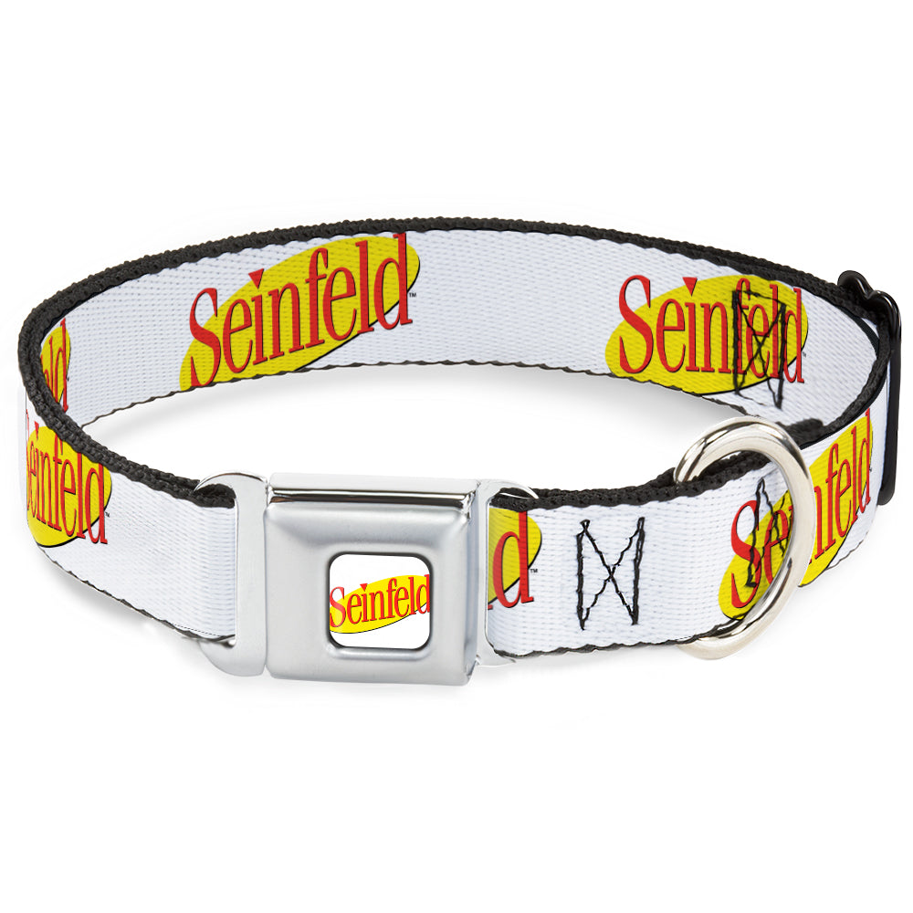 SEINFELD Spotlight Logo Full Color White/Yellow/Red Seatbelt Buckle Collar - SEINFELD Spotlight Logo White/Yellow/Red Seatbelt Buckle Collars Seinfeld